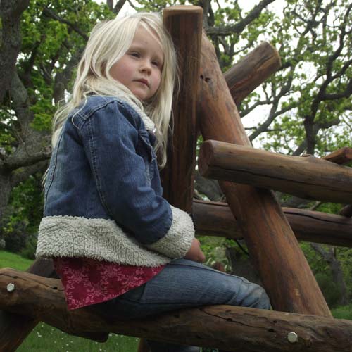 wooden play structure for children
