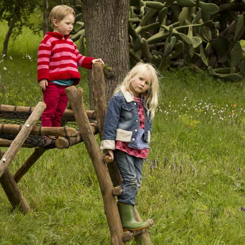 wooden jungle gym for children