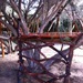 wooden treehouse ladder